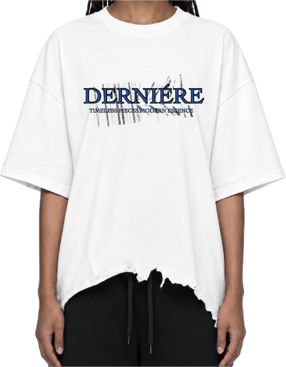 "LIBERTÉ" BARCODE DISTRESS T-SHIRT