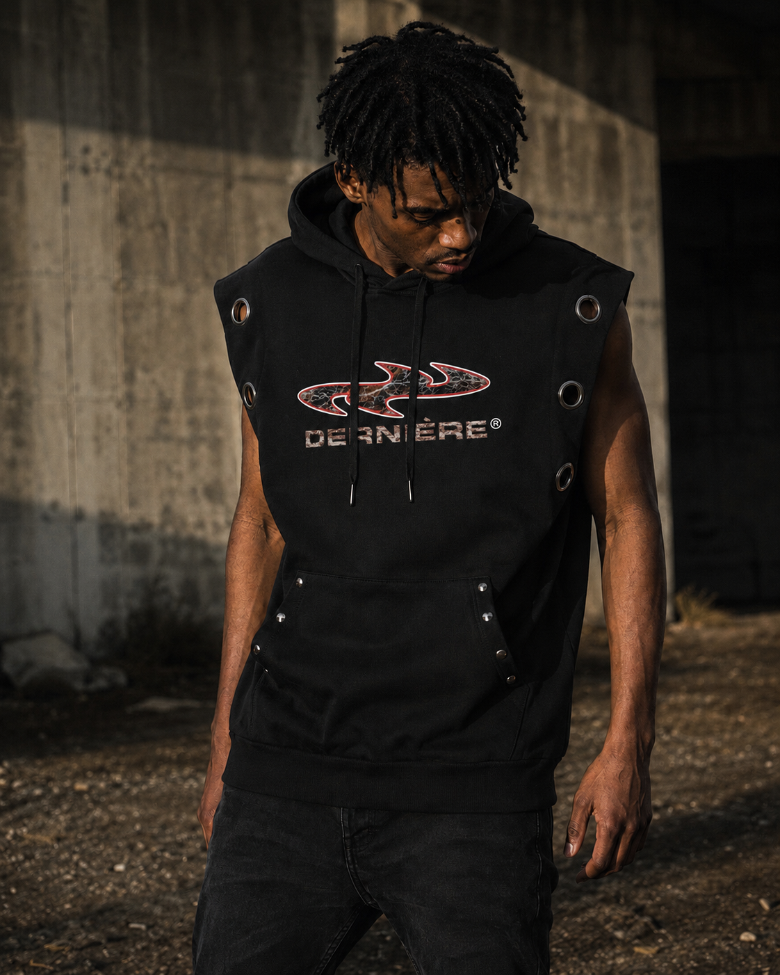"MIDNIGHT" SLEEVELESS HOODIE