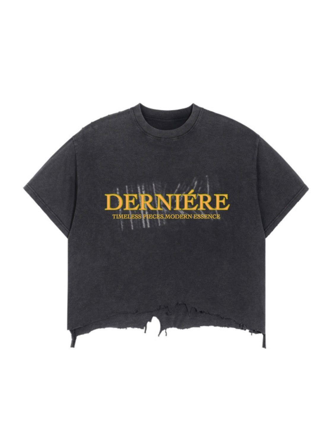 "CHARTREUSE" BARCODE DISTRESS T-SHIRT