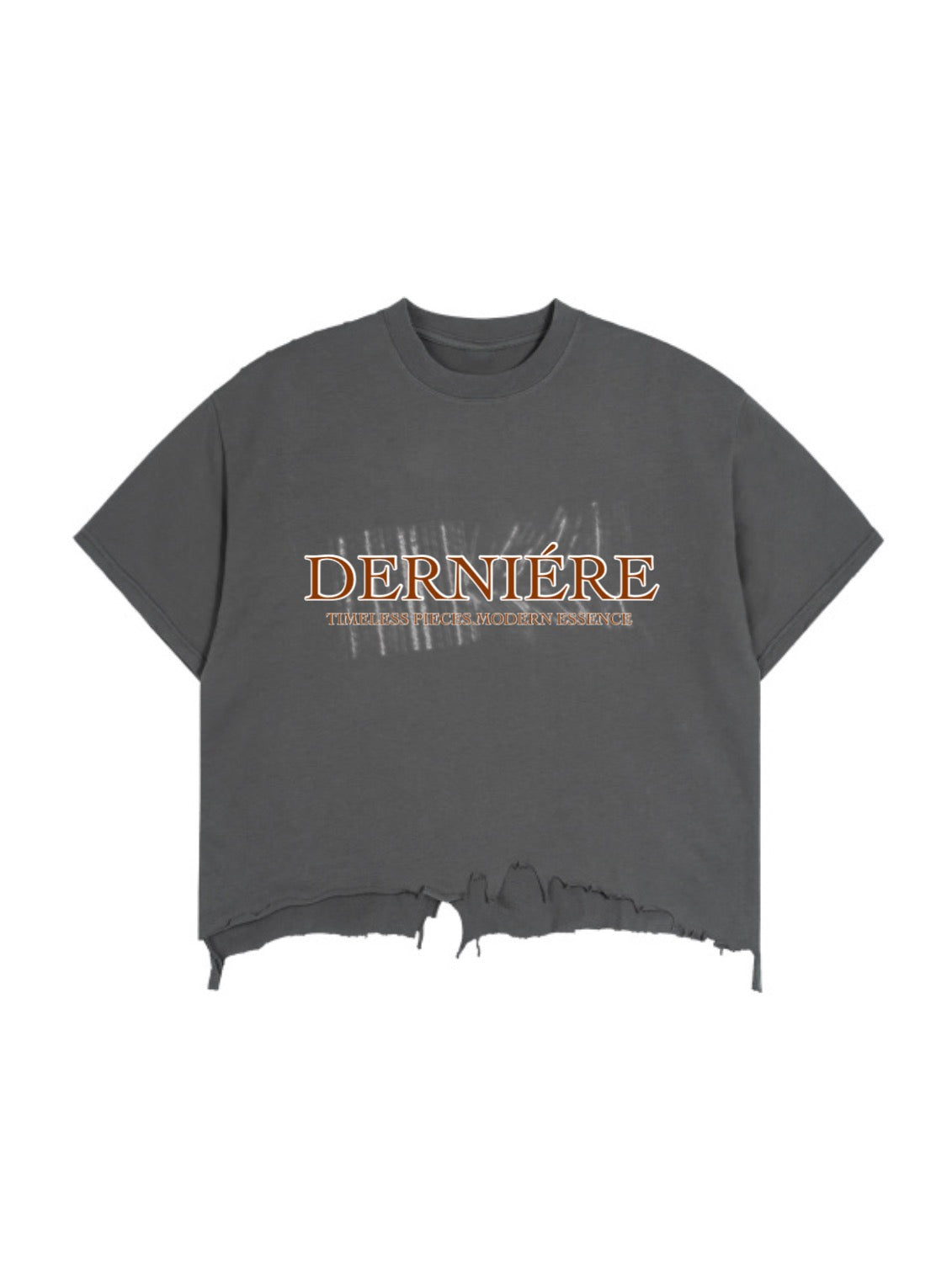 "TAUPE" BARCODE DISTRESS T-SHIRT