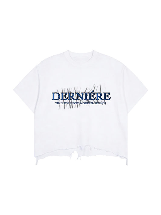 "LIBERTÉ" BARCODE DISTRESS T-SHIRT