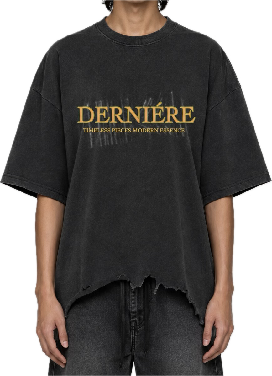 "CHARTREUSE" BARCODE DISTRESS T-SHIRT